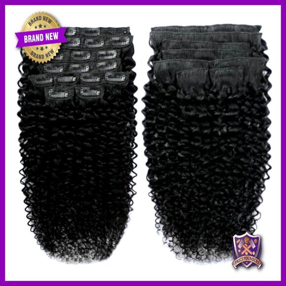 12 Inch Kinky Curly Clip In Hair Extensions 8pcs 110g Human Hair